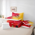 thumbnail image 6 of jejeloiu Rugby Ball 7pcs Bedding Comforter Set,Red Yellow Queen Bedding Sets For Boys Kids Reversible, 6 of 8