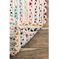 thumbnail image 4 of Indian Handmade Braided Ivory with Multi Color Cotton Area Rugs , Floor Decor Carpet Size 4 x 4 Feet Square ( 120 cm x 120 cm ), 4 of 4