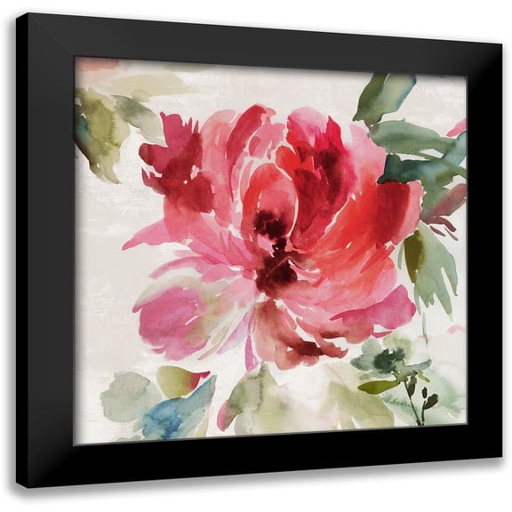 Jensen, Asia 12x12 Black Modern Framed Museum Art Print Titled - Fall Peony I