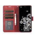 thumbnail image 6 of Nalacover Slim Wallet Case for Samsung Galaxy S20 Ultra, for Women Men, Embossed Pattern PU Leather Shockproof Magnetic Clasp Credit Card Slots Flip Kickstand Phone Case+Wrist Strap,Red, 6 of 7