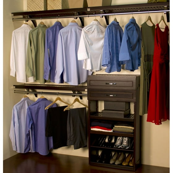 John Louis Espresso Woodcrest Closet System Com