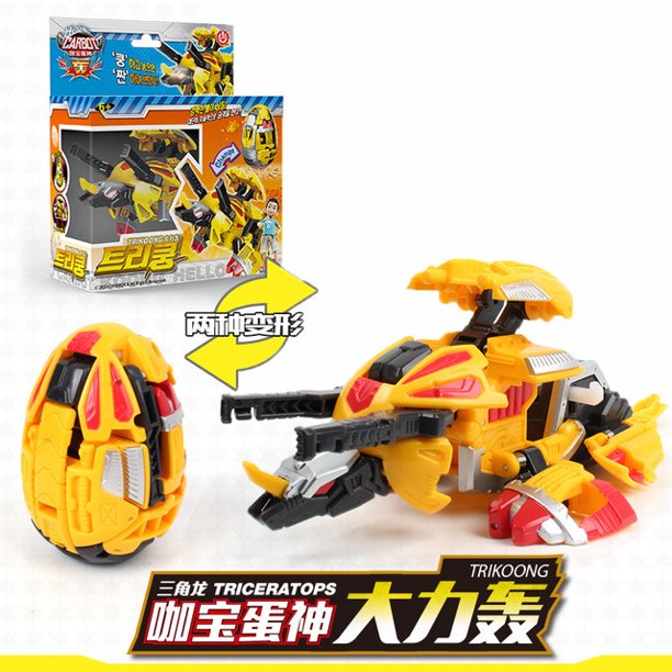Huevos de dinosaurio de deformación para niños y niñas, juguetes de transformación automática, Carbot, Robot tiranosaurio, Pterodáctilo