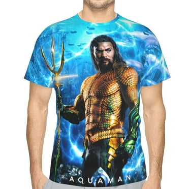 Aquaman 3d Graphic Print Shirts Casual Short Sleeve Tee Shirts Top For Mens