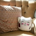 thumbnail image 5 of Lucky Cat Official 8" Plush, Cute Stuffed Animal MANEKI NEKO Anime Plush Waving Cat, WHITE Color Cat Plush, Plushie Lucky Cat Waving Arm Stuffies. Japanese Decor Kawaii Plushies., 5 of 6