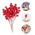 thumbnail image 4 of 20pcs simulación bayas ramita vástago falso burdeos festivo baya pick decor, 4 of 6
