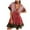 Wine, variant on EliteGoogv Womens Boho Dresses Deep V Neck Short Sleeve Mini Dresses For Women Loose Fit Ruffle Hem Summer Dresses Vacation Beach Vacation Dresses