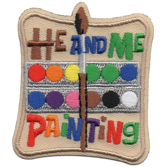 12 pieces 2" Custom Activity Scouts Applique Fun Patches - He and Me Painting Patch