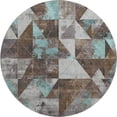 thumbnail image 2 of Addison Rugs Mayfield Premium Machine Washable Transitional Geometric Chocolate Round Rug, 8' x 8', 2 of 6