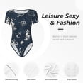 thumbnail image 6 of Gaeub Vintage Marine Women'S Short Sleeve One Piece Swimsuit Sexy High-Waisted Bodysuit For Swimming, Beach, Sports - Medium, 6 of 9