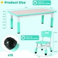 thumbnail image 6 of LAZY BUDDY Adjustable Toddler Table and 4 Chairs Set, Children Activity Table and Chairs Set with Graffiti Desktop,Kids Furniture for Daycare, Classroom, Home, 6 of 10