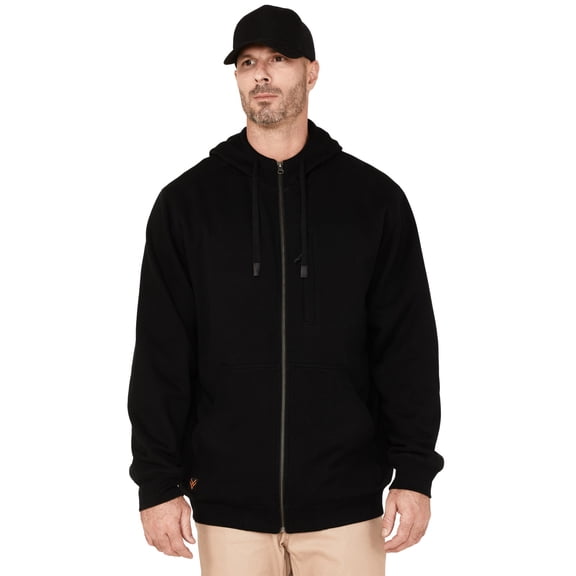 Hawx Work Gear Men's Full Zip Thermal Lined Hooded Jacket Black US