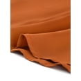 thumbnail image 7 of MODA NOVA Juniors Ruffled Trim Button Down Stand Collar Long Sleeve Blouse Top Caramel M, 7 of 7