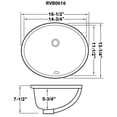 thumbnail image 2 of Ruvati USA RVB0616 15 x 12 in. Oval Porcelain Ceramic with Overflow Undermount Bathroom Vanity Sink, White, 2 of 7