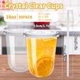 thumbnail image 2 of 50 Pack Clear Plastic Cups with Lids and Straws,16 oz Disposable Iced Coffee Cups,PET Crystal Cups,Round Bottom To Go Cup for Iced Coffee Juice Smoothie Cold Beverage, 2 of 4