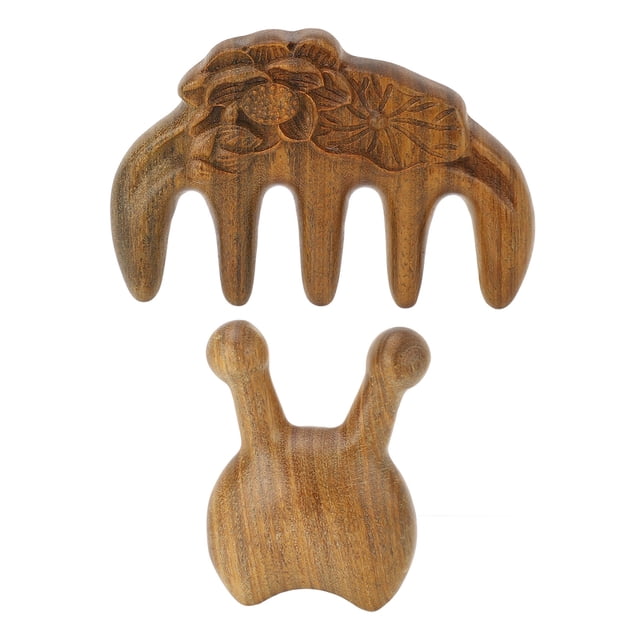 Scalp Massage Comb, Y Shape Nose Scraper Sandalwood Lightweight Multifunctional Compact Size For Stress And Fatigue Relief