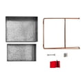 thumbnail image 4 of Galvanized Metal 2 Tiered Rectangular Serving Tray Gray - Saltoro Sherpi, 4 of 4