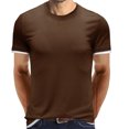 thumbnail image 2 of DPTALR Hommes Manches Courtes Musclé Robuste Basique Uni Couleur Unie Blouse T-Shirt Haut, 2 of 6