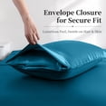 thumbnail image 3 of Yalamila Satin Sheet Set Twin Size, Blue 3 Pcs, Luxury Cooling Silky Soft 3 Pieces Bed Sheet Set with Deep Pocket Fitted Sheet, Flat Sheet and Pillowcase for Hair and Skin, 3 of 10