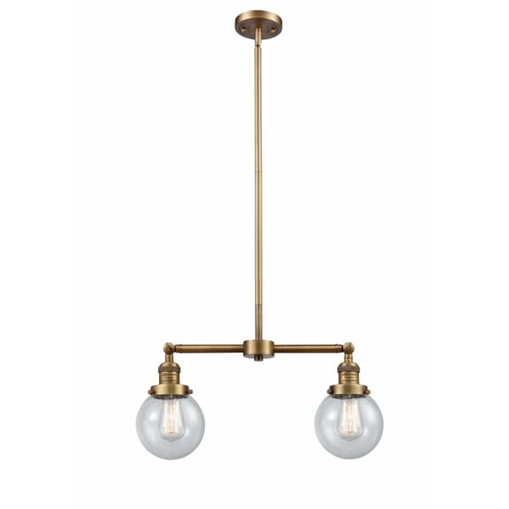 Innovations 2-LT Vintage LED Beacon 23" Chandelier - Brushed Brass - 209-BB-G204-6-LED