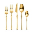 thumbnail image 2 of Millie Brushed Gold Stainless Steel Flatware - Set of 5 Pieces, 2 of 5
