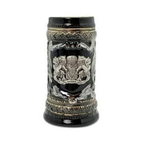 Deutschland Germany Eagle Metal Medallion Mini German Beer Stein Ceramic Shot Glass