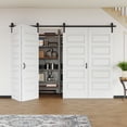 thumbnail image 2 of 120" X 84" Double 5 Lattice Shapes Bi-Fold Barn Door With Installation Hardware Kit, 2 of 8
