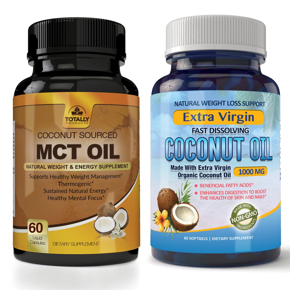 Totally Products Premium MCT OIL 3000mg and Coconut Oil 1000mg Liquid