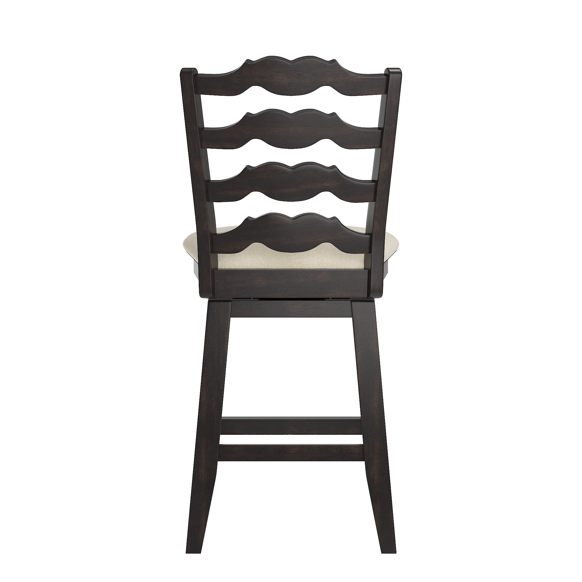 Weston Home Sheena Ladder Back 24" Wood Swivel Counter Stool, Antique Black