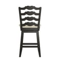 thumbnail image 2 of Weston Home Sheena Ladder Back 24" Wood Swivel Counter Stool, Antique Black, 2 of 6