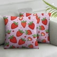 thumbnail image 2 of COMIO Cute Strawberry Pink Throw Pillow Covers Set of 2 Spring Summer Decorative Pillow Cases Cushion Covers for Sofa Couch Car Bedroom Home Decor, 2 of 6