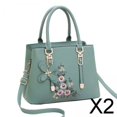 thumbnail image 1 of 2xBolso De Hombro Para Mujer, Bolso De Compras, Bolso De Mano Para Viajes, Playa, Desplazamientos, Color Verde, 1 of 10