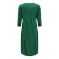 thumbnail image 3 of Vestido informal liso de mujer con cuello redondo, manga larga y largo hasta la pantorrilla - Corte holgado, material resistente, para uso diario/ocasionales, tallas M-XXXL, 3 of 4