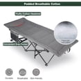 thumbnail image 2 of REDCAMP Padded Folding Camping Cot for Adults Heavy Duty Sleeping Cot Bed with Pad Travel Camp Cots with Carry Bag Portable for Outdoor Home Office Gray, 2 of 8