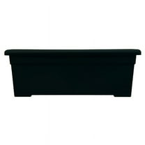 HC Companies Romana 28" Rectangular Black Plastic Deck Planter
