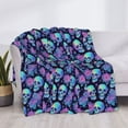 thumbnail image 3 of Yiaed starry sky Skull flower Print Blanket Throw Blanket Soft Cozy Flannel Blanket for Home Bed Sofa Couch Chair-80"x60", 3 of 6