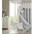 thumbnail image 1 of homeroots bed & bath 399755 Silver Modern Grid Shower Curtain and Liner Set, 1 of 1