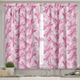 thumbnail image 2 of Ambesonne Dragonfly Valance & Curtain, Vibrant Wings Insect, 55"x30", Pale Pink Fuchsia, 2 of 6