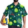 thumbnail image 4 of Tennis Men's Button Down Hawaiian Print Short Sleeve Casual Summer Beach Shirts, 4 of 6