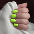 thumbnail image 3 of Uñas postizas acrílicas cuadradas cortas, color verde neón, con pegamento, de gel suave, para mujer, gruesas, color sólido, 24 unidades, 3 of 8