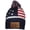 Navy/White - Rawhide Patch, variant on USA Cuffed Pom Beanie W/Laser Engraved America 250th Anniversary Design Patch - Navy/Beige - Rawhide Patch