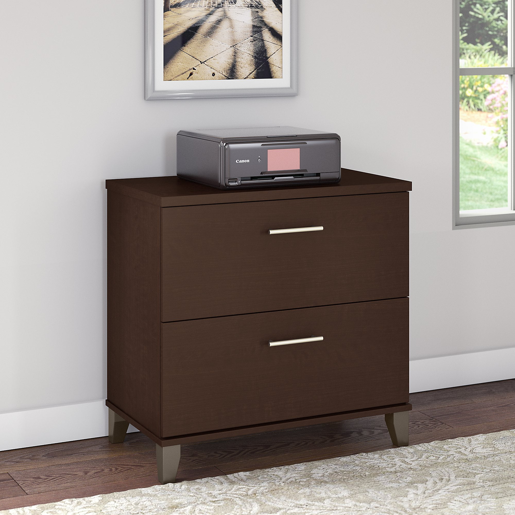 Bush Furniture Somerset Lateral File in Mocha Cherry