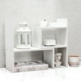 thumbnail image 3 of Adjustable Wood Desktop Shelf Organizer Office Storage Rack for Home 13 x 6.8 x 15 inches White, 3 of 11