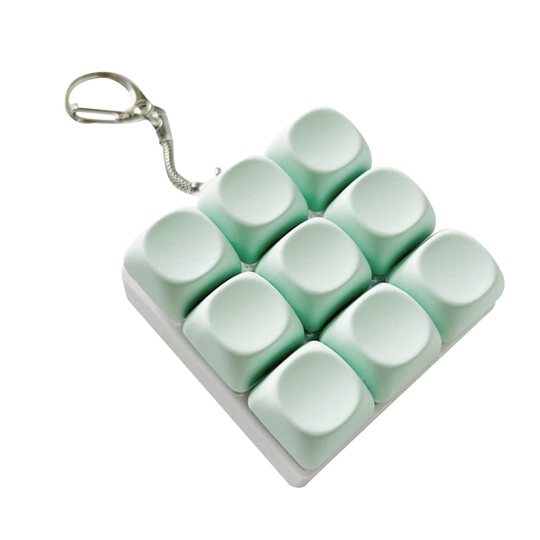 Zxpjkyu 9 Key Keyboard Fidget Clicker Toy Keychain Accessory
