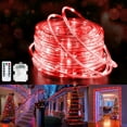 thumbnail image 1 of Jnaurb Battery Operated Rope Lights for Outside, 33FT 100LED 8 Modes Battery Operated String Lights, Waterproof Christmas Fairy Light with Remote for Outdoor Indoor Patio Xmas Party Decorations - Red, 1 of 7
