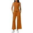 thumbnail image 5 of Women's Summer 2 Piece Outfits Mock Neck Tank Top Cropped Wide Leg Pants Lounge Sets 2025 Fashion Tracksuit, 5 of 6