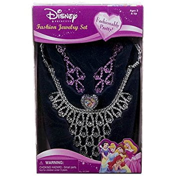 Disney Princess Jewelry Set- Girl's Costume Fashion Necklace, Rings and