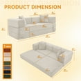thumbnail image 2 of BMMB Convertible Foldable Sleeper Sofa Bed,Boneless Couch Corduroy Compression Sofa for Living Room & Bedroom,Beige, 2 of 8