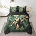 thumbnail image 2 of Castle Fairy Wild Dinosaur Bedding Comforter Set,Jungle Wildlife Dino Full Bedding Set, 2 of 8