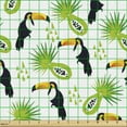 thumbnail image 2 of Ambesonne Tropical Fabric by the Yard Upholstery, Toucan and Palm Pattern, 5 Yards, Green Black and Orange, 2 of 5