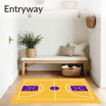 thumbnail image 3 of ODIKA 3'x5' Machine Washable Non-Slip Area Rug, Basketball Court Yellow Floor Purple Key Lines High Traffic Rug with Pad, Yellow, 841065, 3 of 8